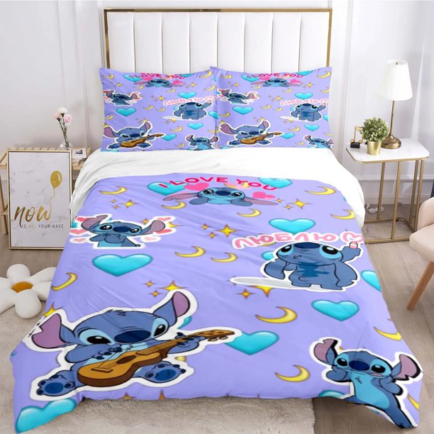 Stitch Bedding Set Queen Quilt Cover Cute Printed Cartoon Adults 3D Printing Duvet Cover Bedroom Decor