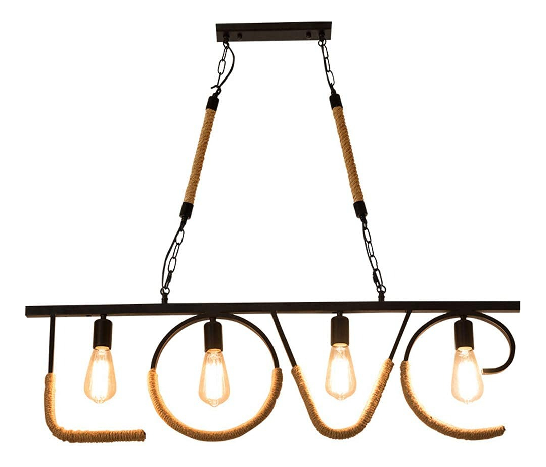 Genérico - Lámpara Colgante Techo Cuerda Cáñamo Retro Nostálgico Lau