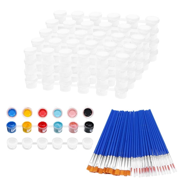 Tarros de pintura Draupnir 120 unidades de 3 ml con tapas y pinceles