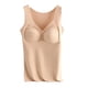 thumbnail image 1 of Camisetas térmicas sin mangas para mujer con sujetador, cuello en V, ropa interior, chaleco cálido con cojín - Color piel, 1 of 5