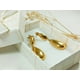 thumbnail image 2 of Pendientes Tipo Drop Gota Largos Espejo Chapado Oro, 2 of 3