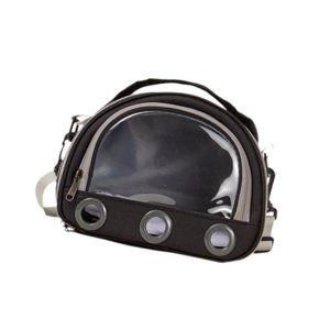 Ioensy - Bolsa De Transporte Para Hámster, Ardilla, Ventana Grande Transparente, Bolsa De Transporte Para Cobayas, S, Color Negro