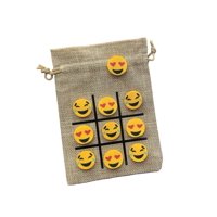 Genérico - Set Tic Tac Toe Con Temática De Fiesta De Cumpleaños Con Minigomas De Borrar Con Emojis