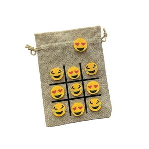 Genérico - Set Tic Tac Toe Con Temática De Fiesta De Cumpleaños Con Minigomas De Borrar Con Emojis