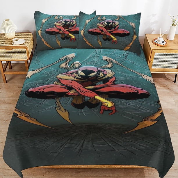 Spider-Man Bedding Sets Ultra Soft Skin-Friendly Duvet Cover 3 Piece, Cute Comforter Cover Bed Set for Boys Girls Kids