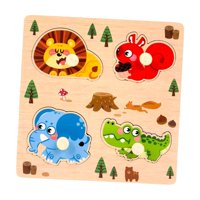 Magideal - Puzzle De Madera Juguete Educativo Rompecabezas Tablero De Formas Juego Didáctico Para Aprendizaje Adecuado Para Niños Pequeños Educación En El Hogar Animal