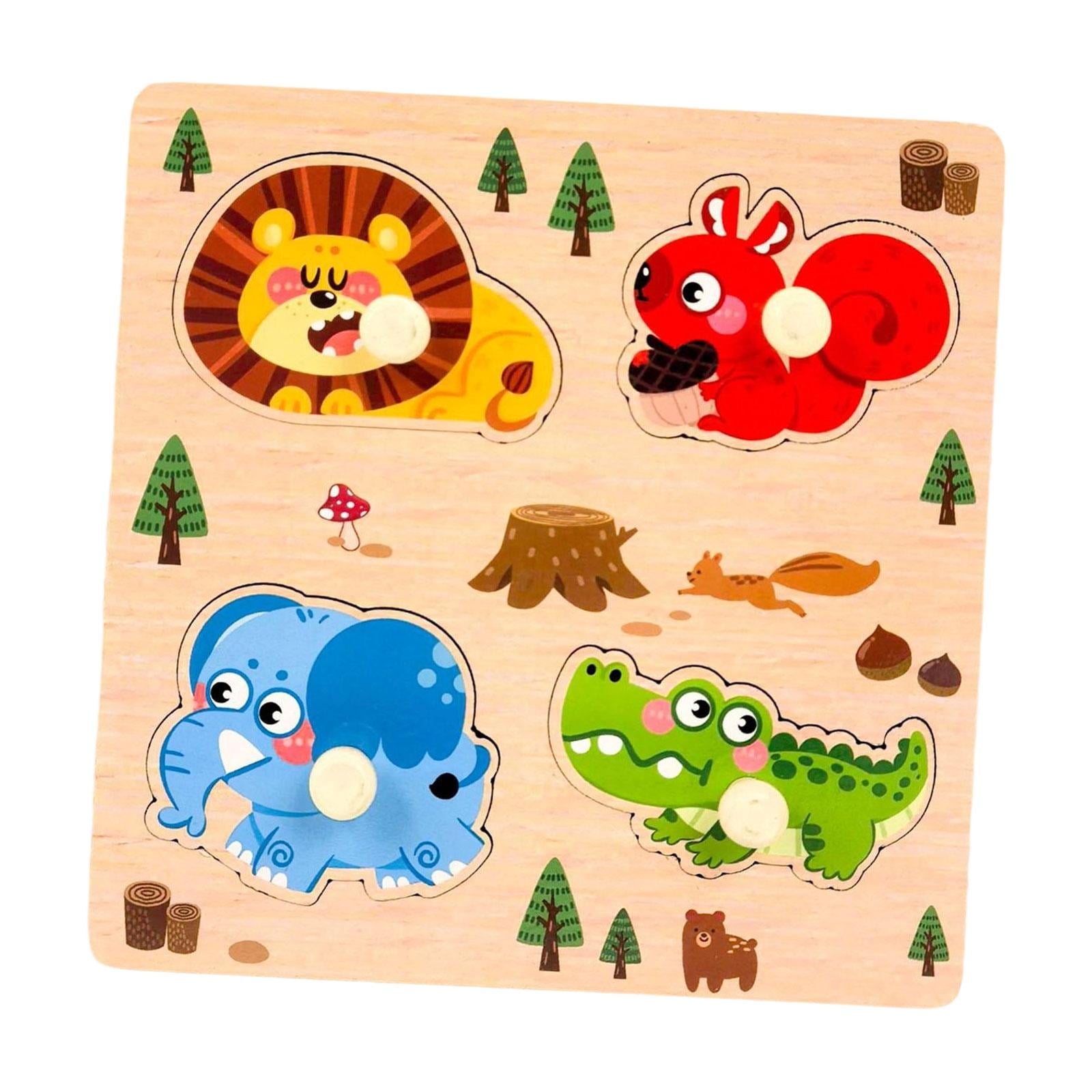 Magideal - Puzzle De Madera Juguete Educativo Rompecabezas Tablero De Formas Juego Didáctico Para Aprendizaje Adecuado Para Niños Pequeños Educación En El Hogar Animal