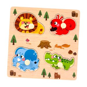 Magideal - Puzzle De Madera Juguete Educativo Rompecabezas Tablero De Formas Juego Didáctico Para Aprendizaje Adecuado Para Niños Pequeños Educación En El Hogar Animal