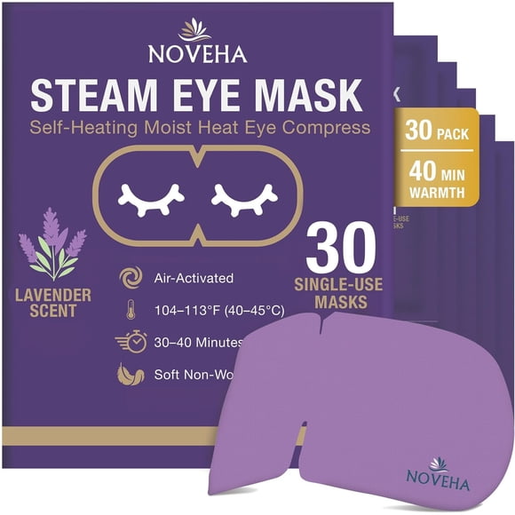 Mascarilla Ocular NOVEHA 30 un Autocalentante Lavanda 40-45 °C
