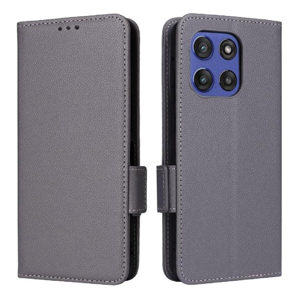 Funda Cartera para Motorola Moto Edge 60 Stylus Tapa Flip con Ranuras y Soporte Gris