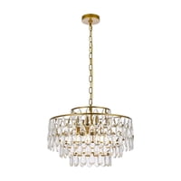 Elegant Lighting - Lámpara Colgante Elegante Mila 51 Cm Hierro Cristal Latón 120V