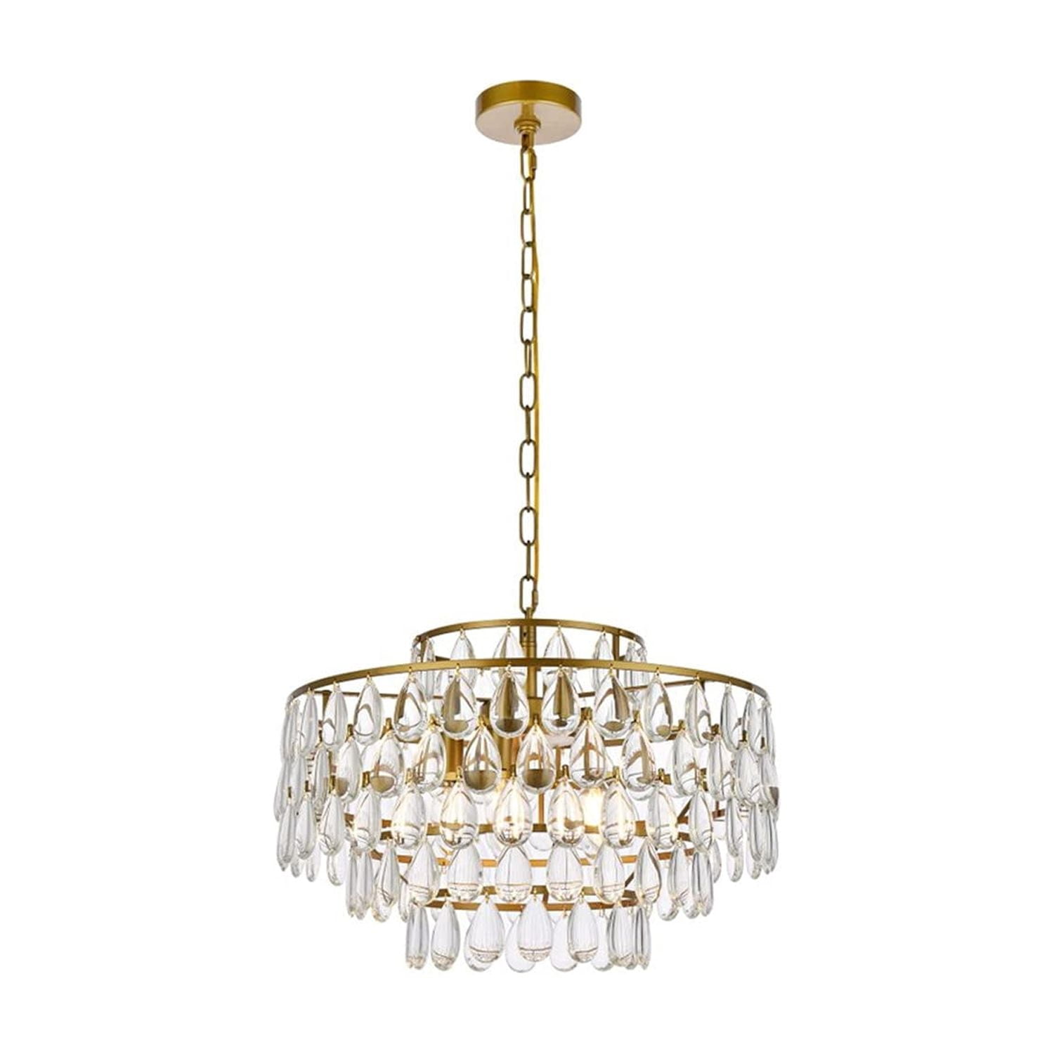 Elegant Lighting - Lámpara Colgante Elegante Mila 51 Cm Hierro Cristal Latón 120v