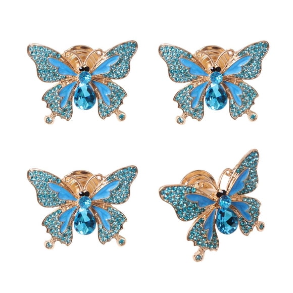 Perillas Para Gabinete Con Pedrería Mariposa Azul 4 Piezas