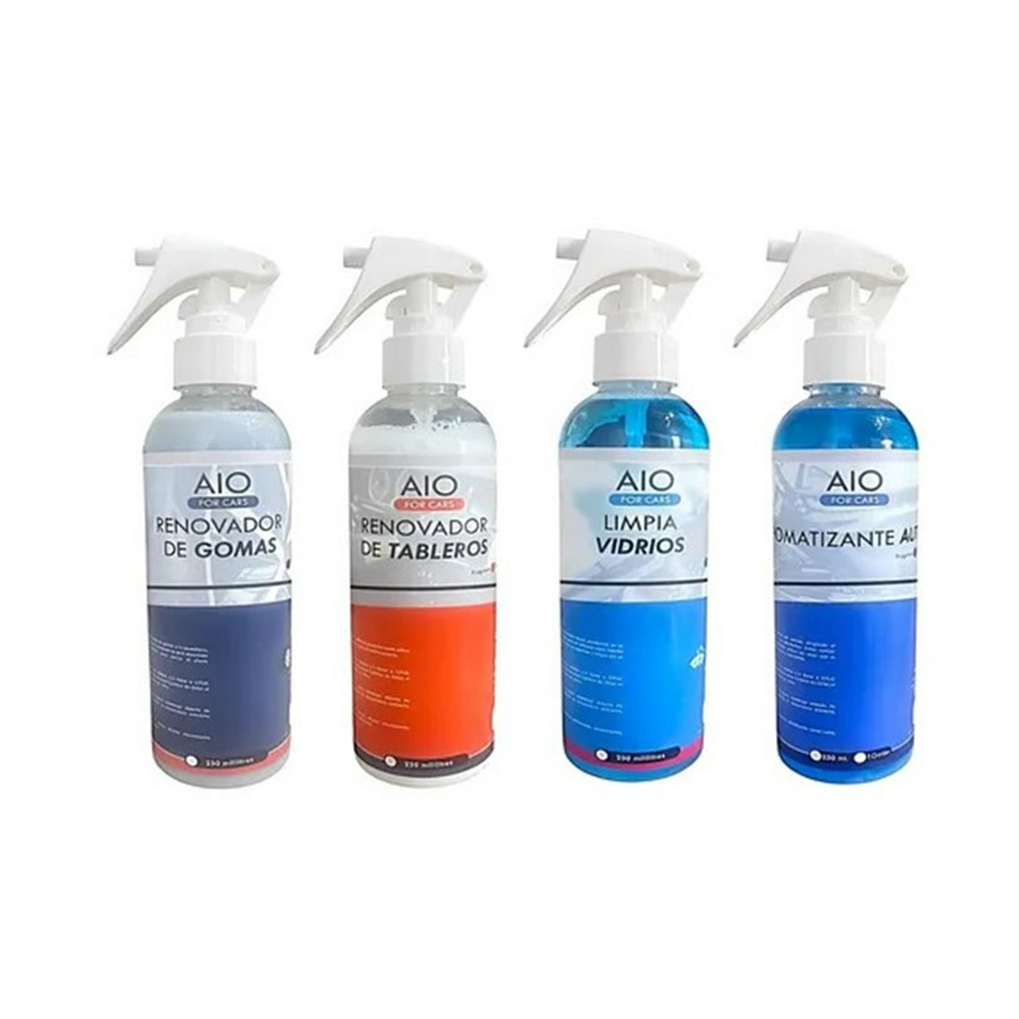 Aio - Kit Renovador Goma + Tablero + Limpia Vidrio + Aromatizante
