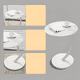 thumbnail image 2 of Mesa Auxiliar Redonda Madera Metal Moderna Blanca, 2 of 3