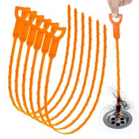 Oanie - Herramienta Para Eliminar Obstrucciones De Drenaje, 25 Cm, Forma De Serpiente, Con 6 Limpiadores De