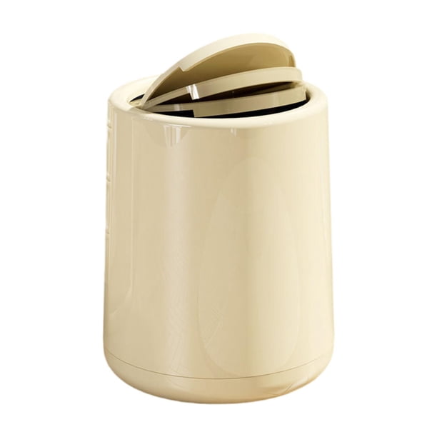 Cubo De Basura Con Tapa, Reutilizable, Para El Hogar, La Sala De Estar Y La Cocina, Color Beige
