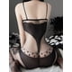 thumbnail image 3 of Seductive Lace Sleeveless Bodystocking, See Through Polka Dots Open Crotch Fishnet BodySuit, Women's Lingerie & Underwear, 3 of 3