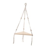 Magideal - Estante Colgante De Macramé Estante Flotante Estante Para Macetas Almacenamiento Organizar Decoración De Pared Bohemia Estante De Esquina Blanco Para