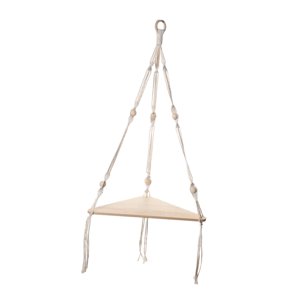 Magideal - Estante Colgante De Macramé Estante Flotante Estante Para Macetas Almacenamiento Organizar Decoración De Pared Bohemia Estante De Esquina Blanco Para