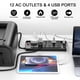 thumbnail image 2 of Regleta Con Protector Contra Sobretensiones 12 Enchufes Y 4 Puertos Usb Cable De 1 8 M, 2 of 7