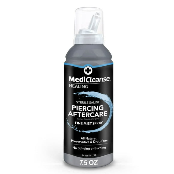 Spray salino estéril para el cuidado posterior de perforaciones MediCleanse 225 ml