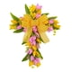 thumbnail image 3 of Corona de Cruz de Pascua, Corona de Flores Artificiales, Corona de Primavera Al Aire Libre, Corona de Tulipán para Puerta de Pared, Día de San Valentí Flores amarillas y rosadas, 3 of 5