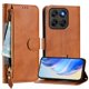 thumbnail image 1 of Funda Billetera Cremallera para Motorola Moto G67 con Porta Tarjetas, Soporte y Correa Marrón, 1 of 5