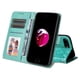 thumbnail image 4 of Funda tipo cartera FOXDOCK para iPhone SE 2020 , diseño girasol en relieve, cuero PU, cierre magnético, soporte y tarjetero, 4 of 5