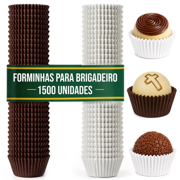 Vasitos de repostería TraditionTools 1500 uds marrón/blanco