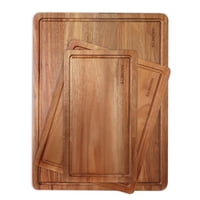 Juego De Tablas De Cortar Haoneys Wood Con Ranura Para Jugo, 3 Tamaños