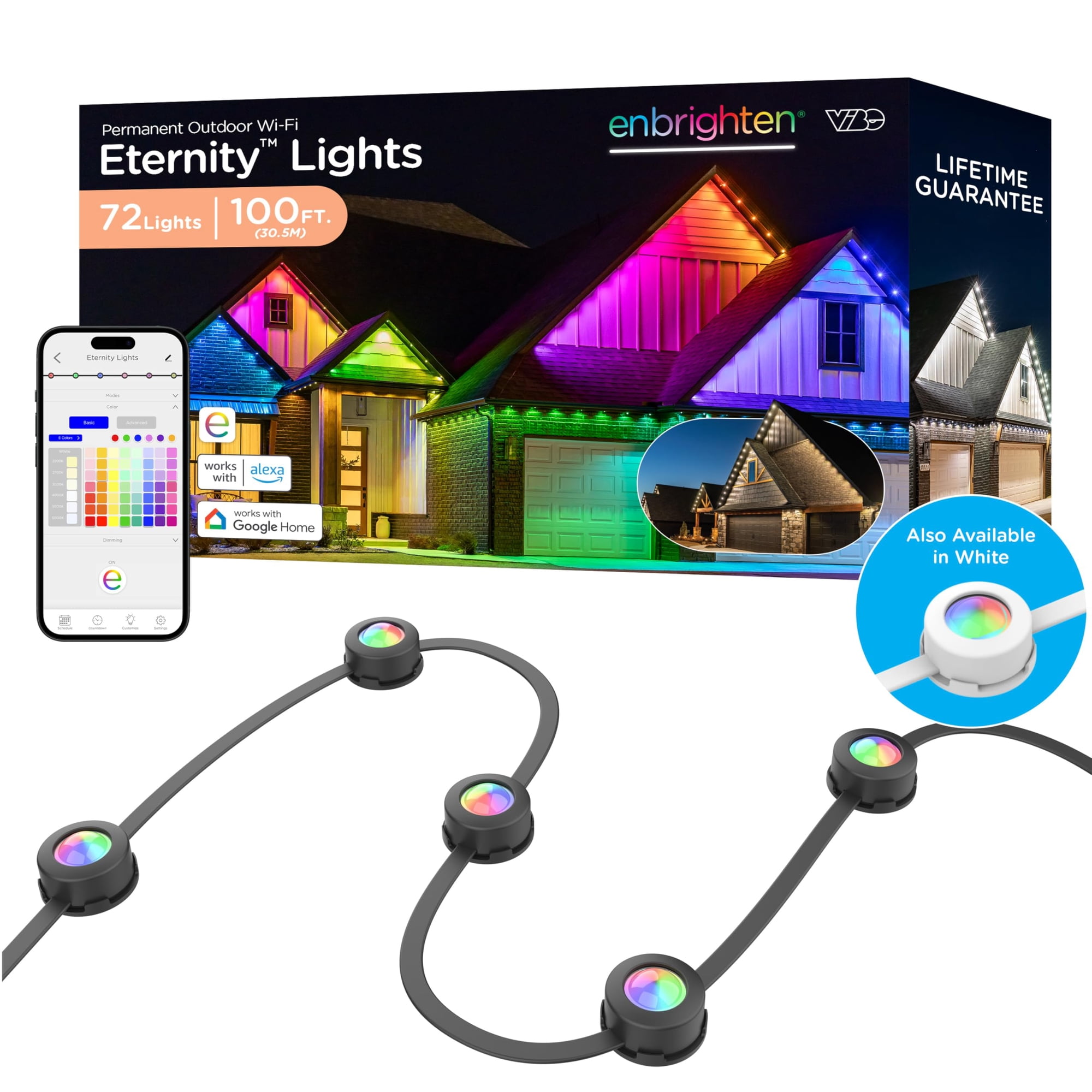 Luces De Cadena Para Exterior Enbrighten Vibe Eternity 30,5 M Rgbwic