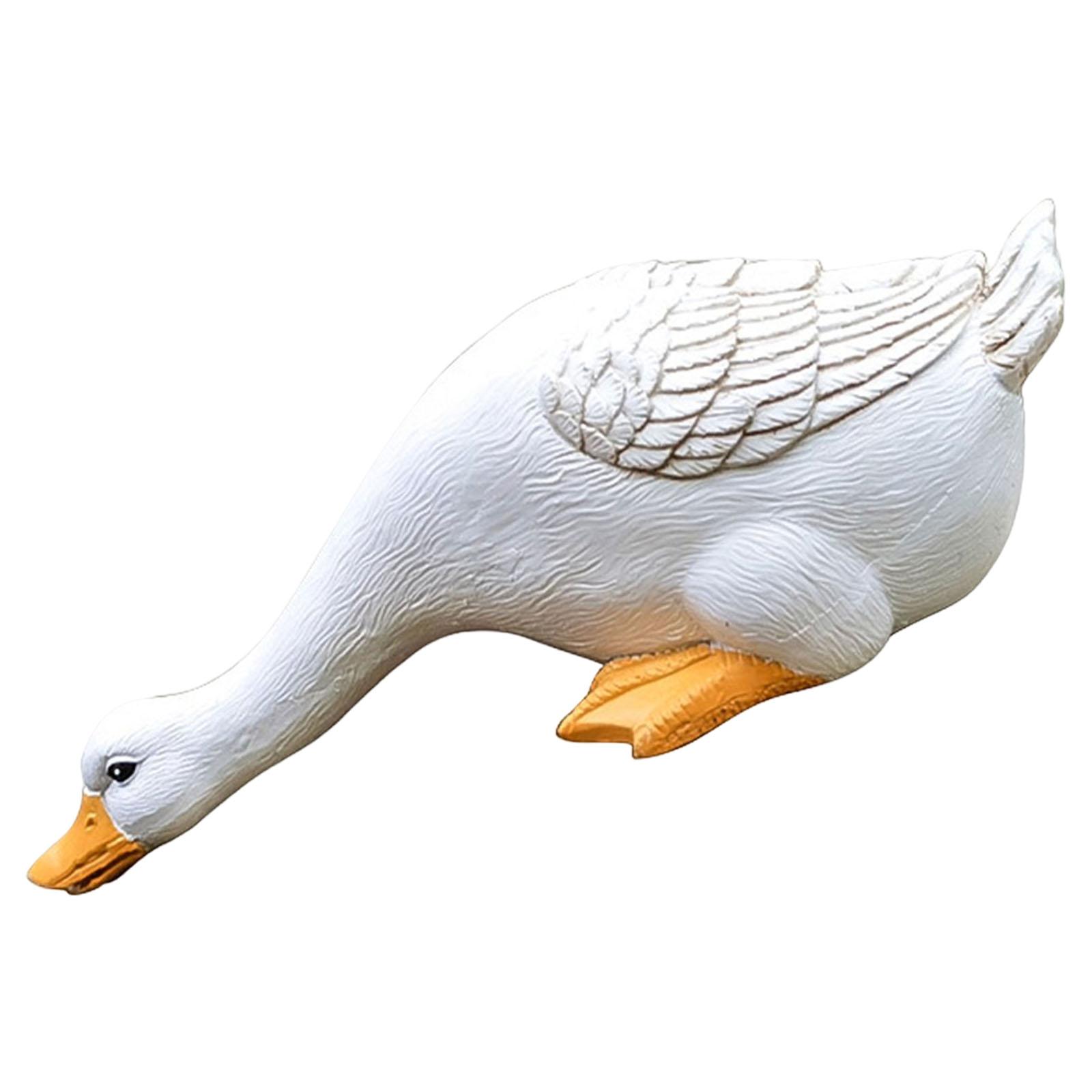 Ioensy - Estatuas De Jardín Pato Tallado Resina Artesanía En Miniatura Para Jardín Adornos Para El Hogar Pequeño
