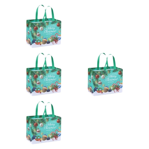 4 Piezas De Bolsas De Regalo De Navidad De Gran Capacidad, Bolsas De Regalo De Fiesta Multifuncionales, Verde Hierba