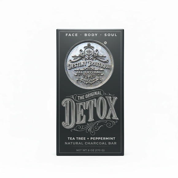 Jabón facial DESTINY BOUTIQUE Detox de carbón activado 340 g (paquete de 2)