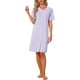 thumbnail image 2 of INSPIRE CHIC Vestido de dormir de encaje de manga corta para mujer con botones, bolsillo y mezcla de viscosa suave M Púrpura, 2 of 6