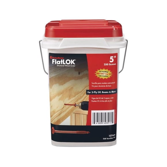 Tornillo para madera FASTENMASTER, 250 piezas, pintura electrónica roja, número 14, 12,7 cm