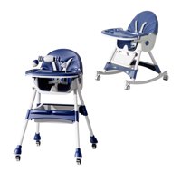 Mundo Online - Silla Comer Bebe Doble Altura Safe Baby Mecedora Reclinable Azul