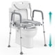 thumbnail image 1 of Asiento de inodoro elevado PELEGON con asas, 400 libras, gris, 1 of 9