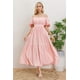 thumbnail image 1 of Vestido Largo Mujer Manga Globo Corta Cuello V 3345, 1 of 3