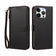 thumbnail image 1 of Funda Tipo Billetera para iphone14 Pro con Soporte y Bolsillo con Cierre Negro, 1 of 1