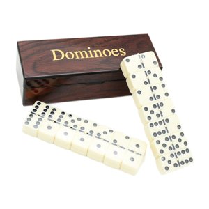 Magideal - Juego De Dominó Multifuncional, Regalos De Cumpleaños Con Caja De Madera, Juego De Mesa, Herramienta De Enseñanza Para Juegos Familiares Nocturnos Par