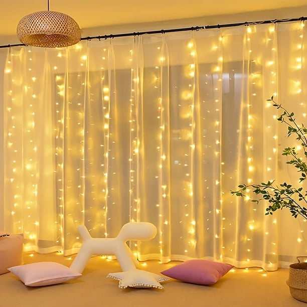 1pc LED Curtain Lights Waterfall Lights 59.06inch/4.92ft, 78.74inch/6.56ft Garland Fairy Lights Christmas Decorations Wedding LED Fairy Lights Navidad Gift 2023 New Year's Day Ramadan Decorations