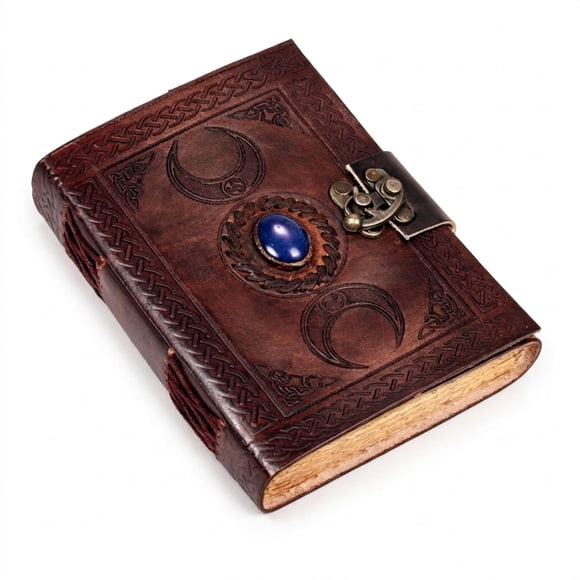 Cuaderno en blanco de cuero 13 cm × 18 cm – Diario de cuero marrón
