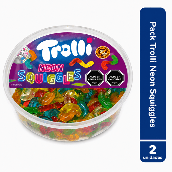 Pack 2 Pote Gomitas Culebras Fluorescentes 500g