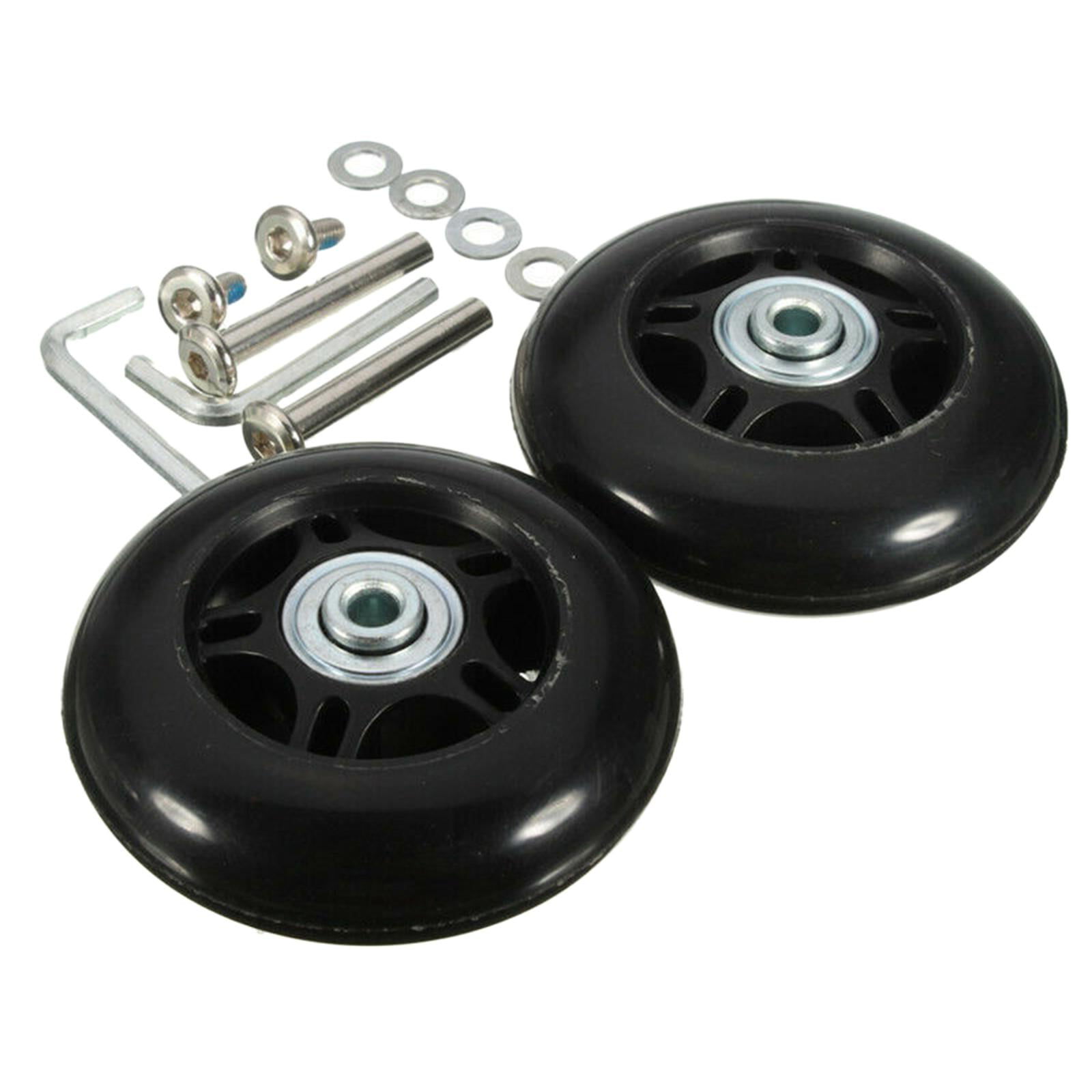 Bothyi - 2 Ruedas Para Maleta De Equipaje, Ruedas Giratorias Flexibles Resistentes Al Desgaste, Color Negro, 68 Mm X 24 Mm