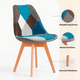 thumbnail image 5 of Pack de 2 Sillas Tulip Patchowork Acolchada Tela Wood - Celeste, 5 of 7