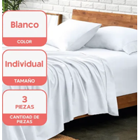 Genérico - Juego Sabanas 1 Plaza Homely 100 Gsm 4 Piezas Color Blanco