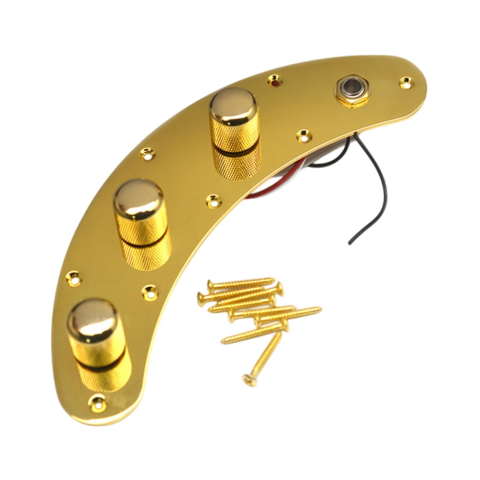 Bothyi - Panel De Control De Interruptor De Bajos 1 Tono 2 Volúmenes 1 Conector Control Completamente Cargado Dorado