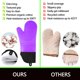 thumbnail image 5 of Juego de 6 piezas de guantes de horno y agarraderas de silicona color púrpura MTZRFLL, 5 of 6